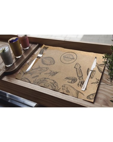 MANTEL PAPEL KRAFT 80 GRS TAMAÑO 30X40 IMPRESO 1 TINTA (10.000