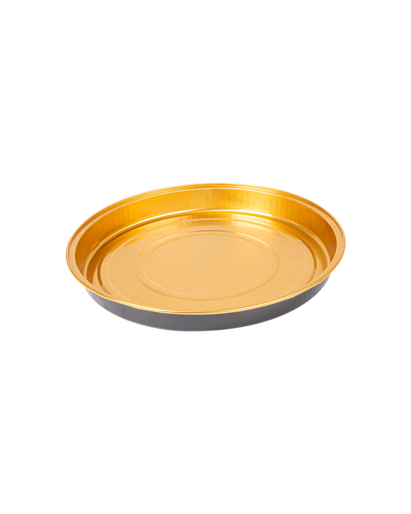 RECIPIENTE REDONDO ALUMINIO ORO/NEGRO 900 ml 24´4 cm DIAMETRO