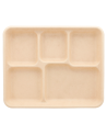 BANDEJAS 5 COMPARTIMENTOS 26,5x21,5x2 CM NATURAL BAGAZO (500