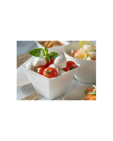 MINI BOWL CUADRADO CAÑA DE AZUCAR BLANCO. 