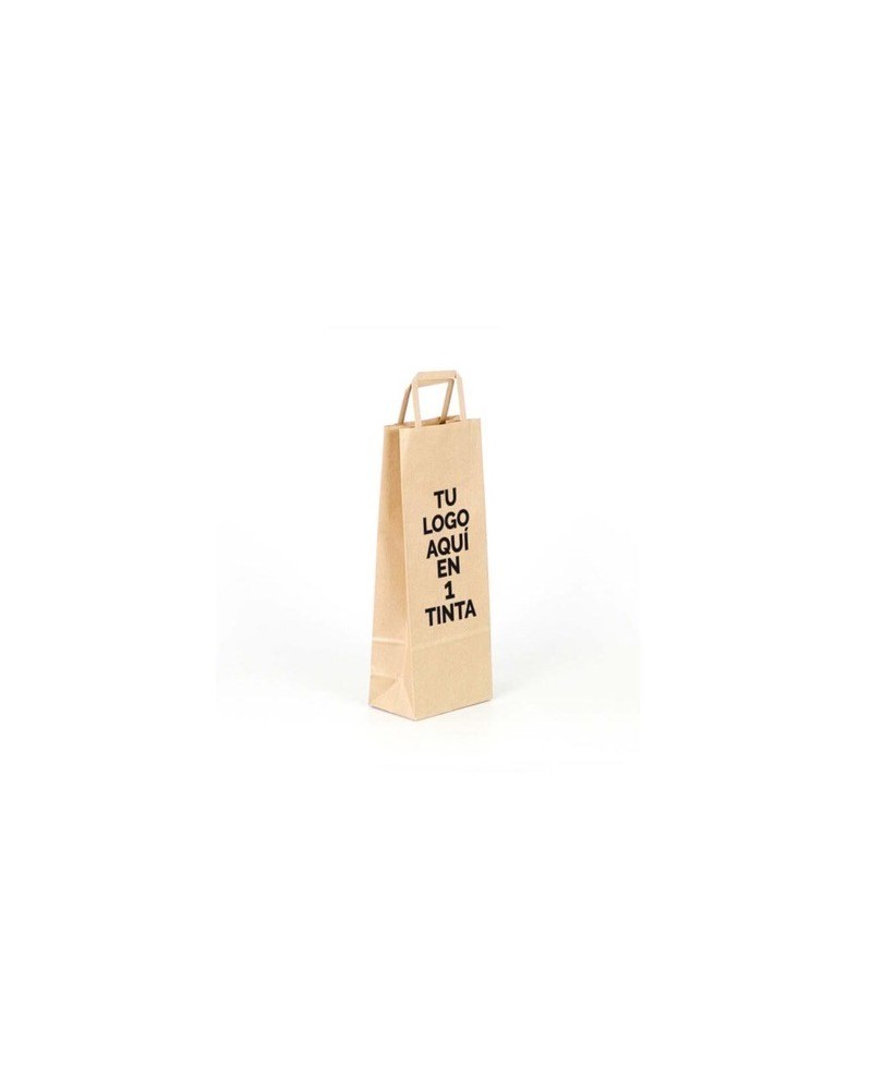 Bolsa de papel Kraft para vino Asa Plan Personalizada 80gr