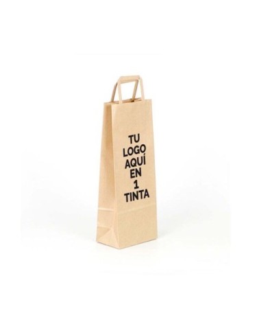Bolsa de papel Kraft para vino Asa Plan Personalizada 80gr
