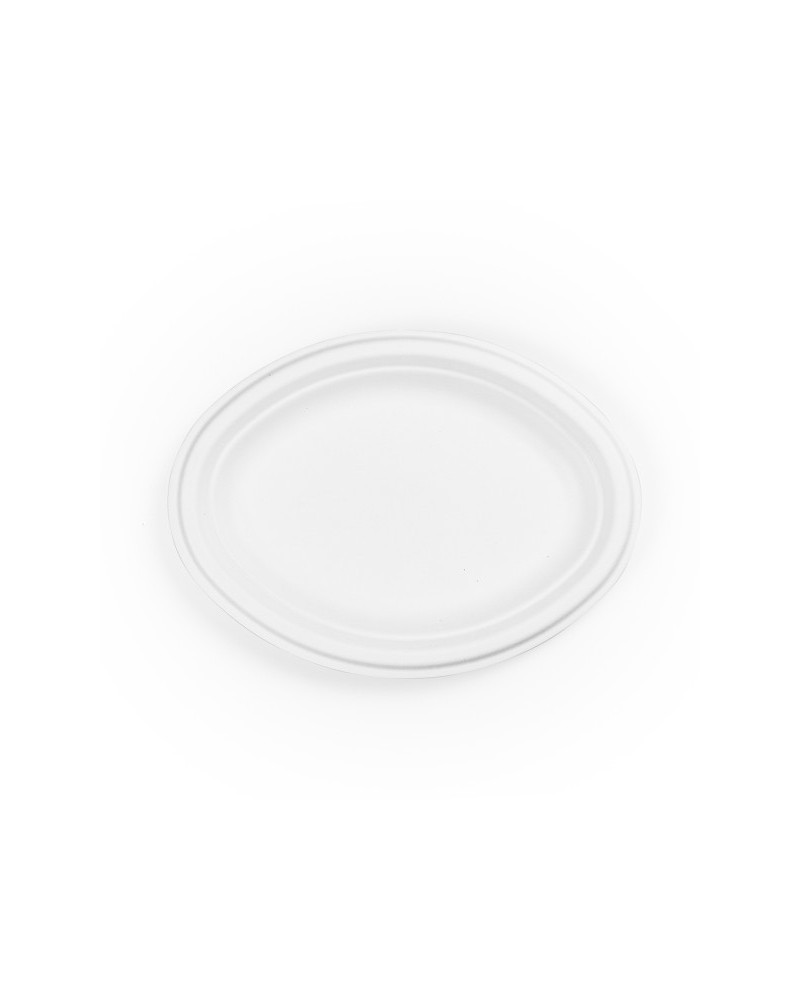 PLATO CARTÓN CAÑA DE AZUCAR OVALADO 26 x 19 CM. 