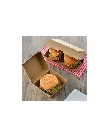 CAJA CARTÓN KRAFT MICRO HAMBURGUESA DOBLE 245 x 147 x 77 mm