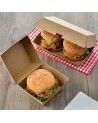 CAJA CARTÓN KRAFT MICRO HAMBURGUESA DOBLE 245 x 147 x 77 mm