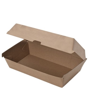 CAJA CARTÓN KRAFT MICRO HAMBURGUESA DOBLE 245 x 147 x 77 mm