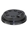 TAPA CON AGUJERO NEGRA PARA VASO 8 Y 12 oz (1.000 Und Caja)