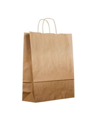 BOLSA PAPEL KRAFT LISO 32+12x40 ASA RETORCIDA (250 und/caja)