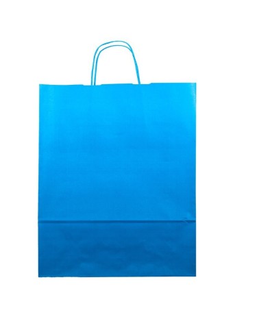 BOLSA DE PAPEL FONDEADO COLOR AZUL CELESTE - VARIAS MEDIDAS -