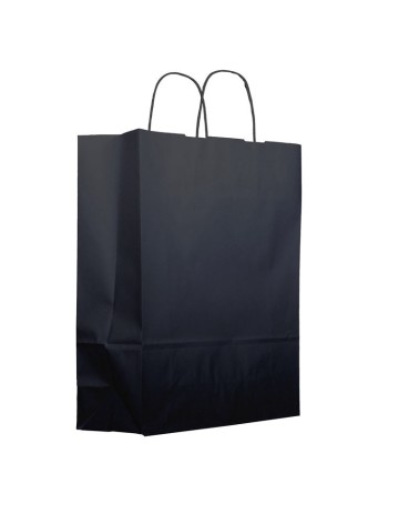 BOLSA DE PAPEL FONDEADO COLOR NEGRA - VARIAS MEDIDAS - (250 und