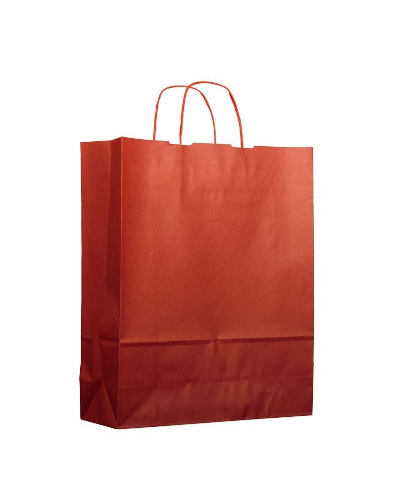 BOLSA DE PAPEL FONDEADO COLOR ROJO - VARIAS MEDIDAS - (250 und