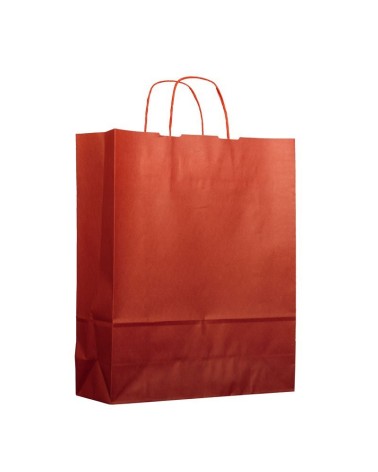 BOLSA DE PAPEL FONDEADO COLOR ROJO - VARIAS MEDIDAS - (250 und