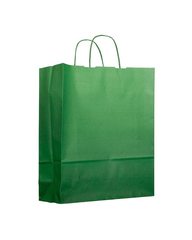 BOLSA DE PAPEL FONDEADO COLOR VERDE - VARIAS MEDIDAS - (250 und