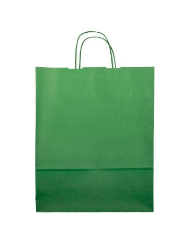 BOLSA DE PAPEL FONDEADO COLOR VERDE - VARIAS MEDIDAS - (250 und
