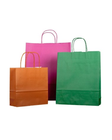 BOLSA DE PAPEL FONDEADO COLOR VERDE - VARIAS MEDIDAS - (250 und