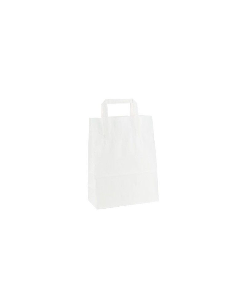BOLSA PAPEL BLANCO 22+11x32 ASA PLANA (250 Und Caja)