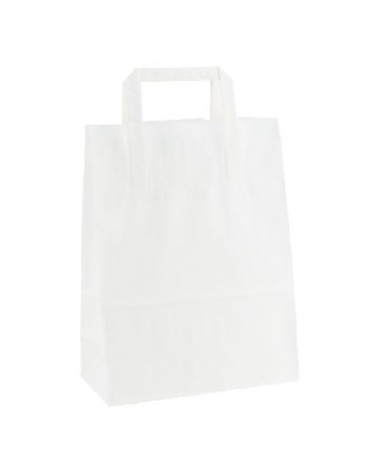 BOLSA PAPEL BLANCO 22+11x32 ASA PLANA (250 Und Caja)