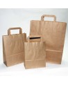 BOLSA PAPEL KRAFT 20+11x28 ASA PLANA (250 Und Caja)