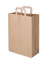 BOLSA PAPEL KRAFT VERJURADO 22 +12 x 35 ASA PLANA (250 Und Caja)