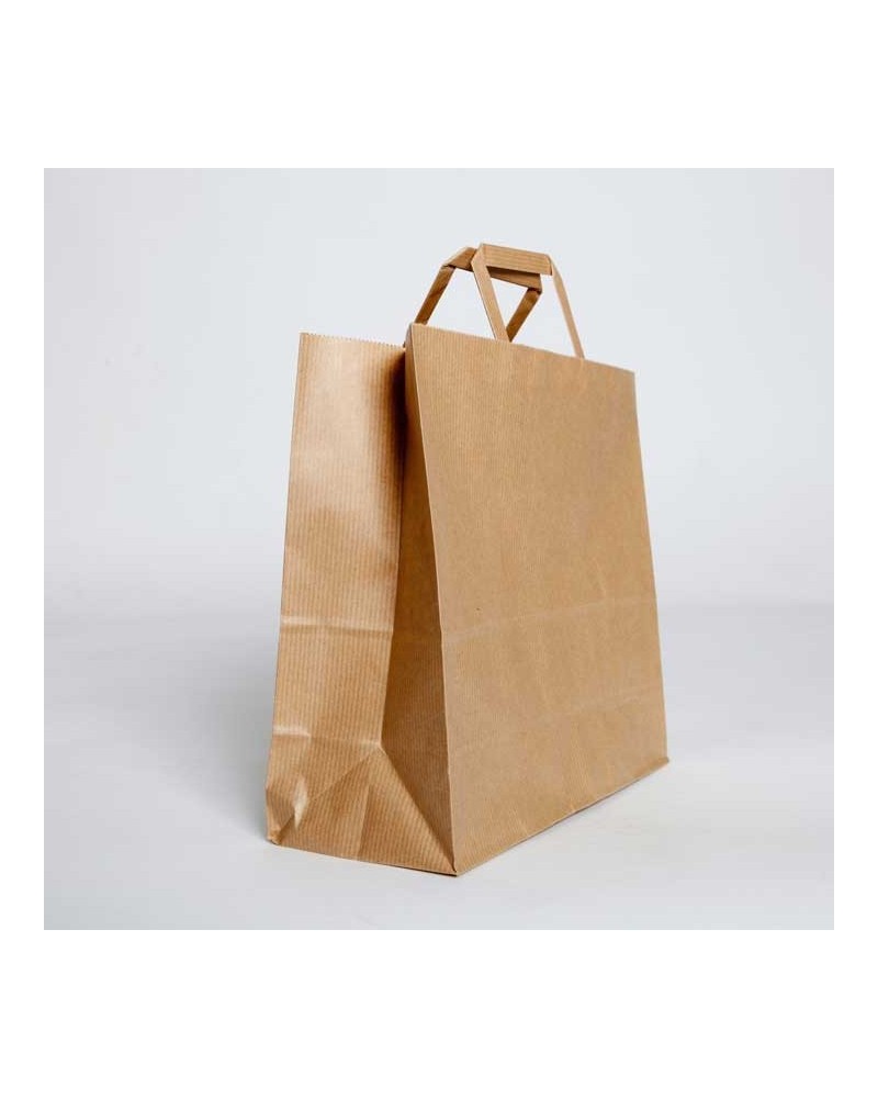BOLSA PAPEL KRAFT 40+15x45 ASA PLANA (250 Und Caja)