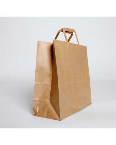 BOLSA PAPEL KRAFT 40+15x45 ASA PLANA (250 Und Caja)