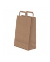 BOLSA PAPEL KRAFT TAKE AWAY 32+12x41 CM ASA PLANA (250 Und Caja)