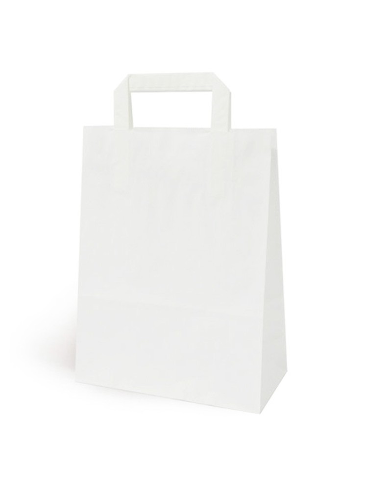 BOLSA PAPEL BLANCO 32 ancho +12 fuelle x 41 alto ASA PLANA (250