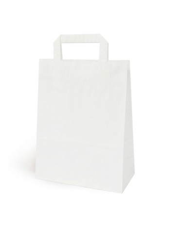 BOLSA PAPEL BLANCO 32 ancho +12 fuelle x 41 alto ASA PLANA (250