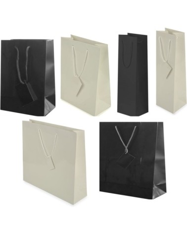 BOLSA LUJO ASA ALGODÓN 20x10x25 cm VARIOS COLORES Y TAMAÑOS -