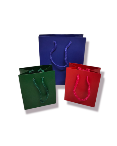 BOLSA LUJO ASA ALGODÓN 23x12x32 cm VARIOS COLORES Y TAMAÑOS -