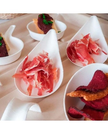 CUCHARA DEGUSTACIÓN PULPA 10x4x2,5 CM GOTA BLANCO (600 Und Caja)