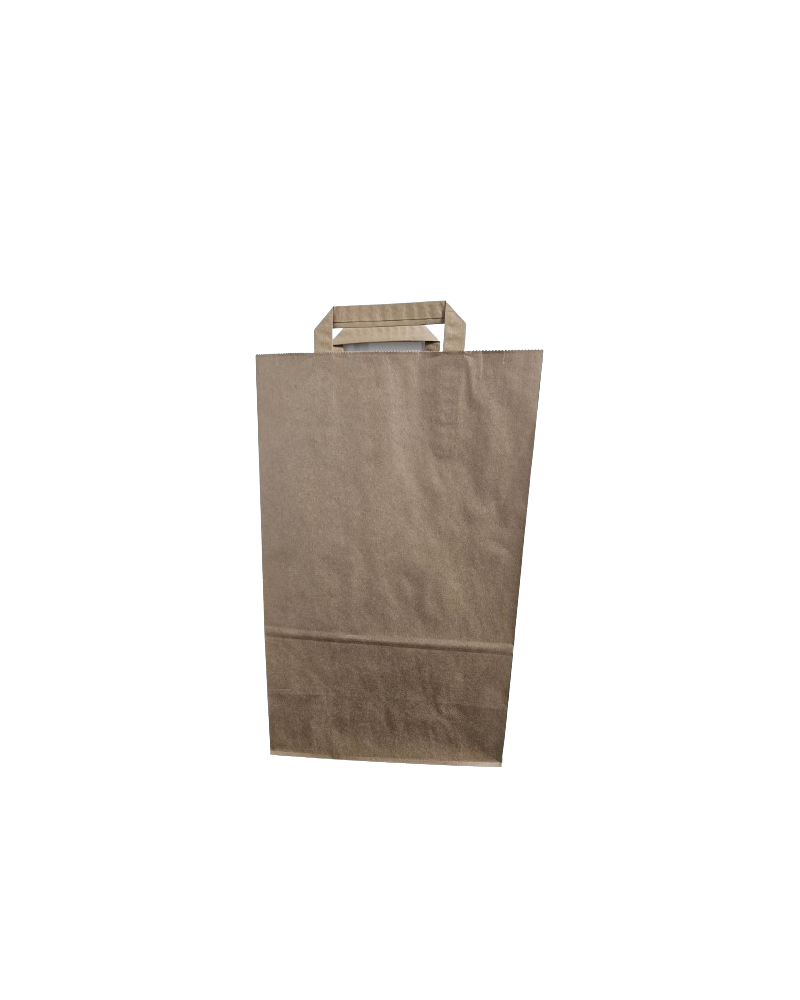 BOLSA PAPEL 5KG - 25+15x42 cm 2 Hojas KRAFT 70gr CON ASA PLANA