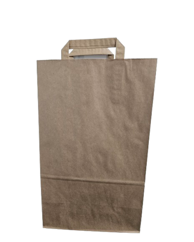 BOLSA PAPEL 5KG - 25+15x42 cm 2 Hojas KRAFT 70gr CON ASA PLANA
