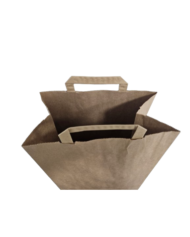 BOLSA PAPEL 5KG - 25+15x42 cm 2 Hojas KRAFT 70gr CON ASA PLANA