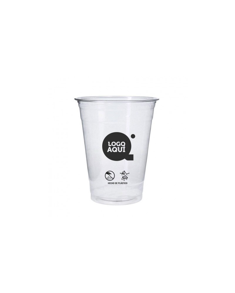 VASO RPET TRANSPARENTE PERSONALIZADO 12 oz 360 ml A 1 Tinta a 2