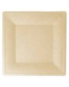 PLATO CARTÓN MARRON CAÑA DE AZUCAR CUADRADO 21X 21 cm (500 Und