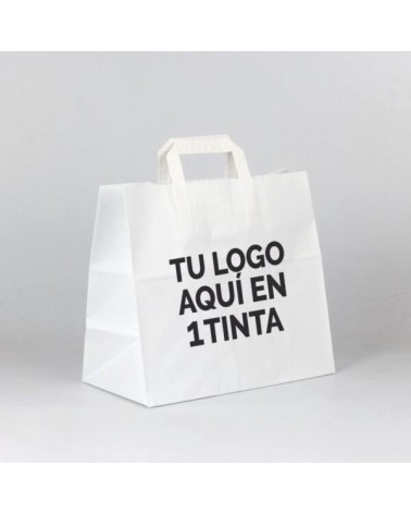 BOLSA PAPEL KRAFT IMPRESA 1 TINTA 90Gr ASA PLANA 32x22x31 Cm -