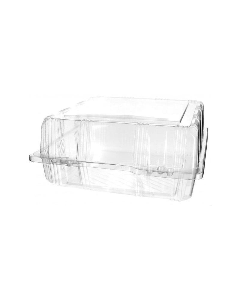 ENVASE PET TRANSPARENTE CUADRADO 28x28x5 cm (150 Und Caja)