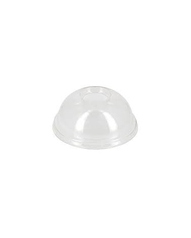 TAPA PET CÚPULA CON AGUJERO PARA VASO 12 Y 16 oz (1.000 Und
