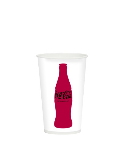VASO CARTON BCO. BEBIDAS FRIAS 400/540 ml "COCA COLA" (1.000