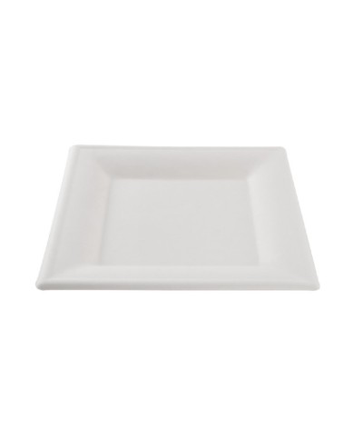PLATO CUADRADO CAÑA DE AZUCAR BLANCO 24 X 24CM (800 UDS/CJ)