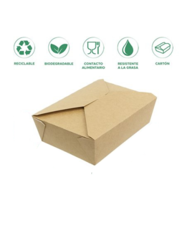 ESTUCHE CARTON KRAFT 21,5X16X6 CM aprox 1980ml REF. 