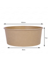 ENSALADERA CARTON KRAFT 1300 ml + TAPA PET 18´5 x 7 cm. 