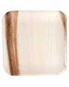 PLATO CUADRADO MADERA NATURAL "ARECA" 24 x 24 x 2 cm. 