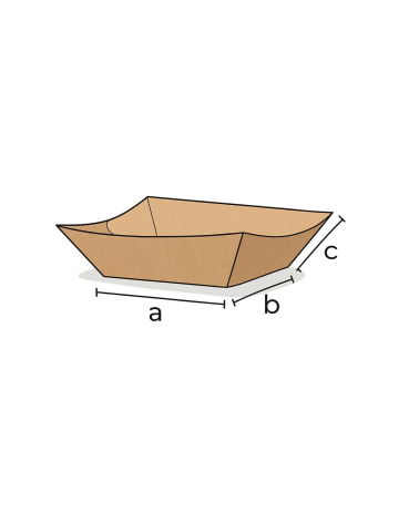 BARQUETA CARTÓN KRAFT 800ml 135x85x55mm (500 Und Caja)