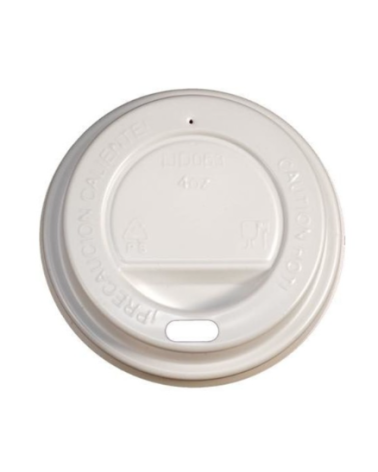 TAPA TRAVEL BLANCA CON AGUJERO Ø 60 mm PARA VASO 120 ml REF