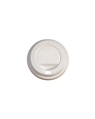 TAPA TRAVEL BLANCA CON AGUJERO Ø 80 mm PARA VASO 8, 9 Y 12 oz