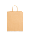 BOLSA PAPEL KRAFT TAKE AWAY COMERCIO 26+14X32 CM ASA RETORCIDA