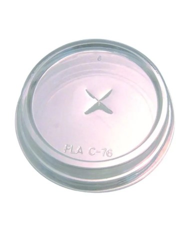 TAPA PLANA PLA TRANSPARENTE CON AGUJERO PRECORTADO (2000 Und