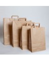 BOLSA PAPEL KRAFT TAKE AWAY 32+12x41 CM ASA PLANA (250 Und Caja)